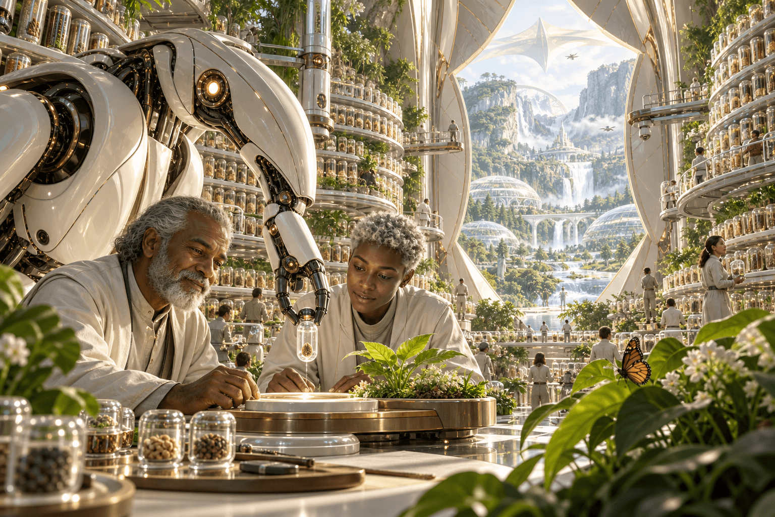 Speculative Academy artwork: the seed ark opens.