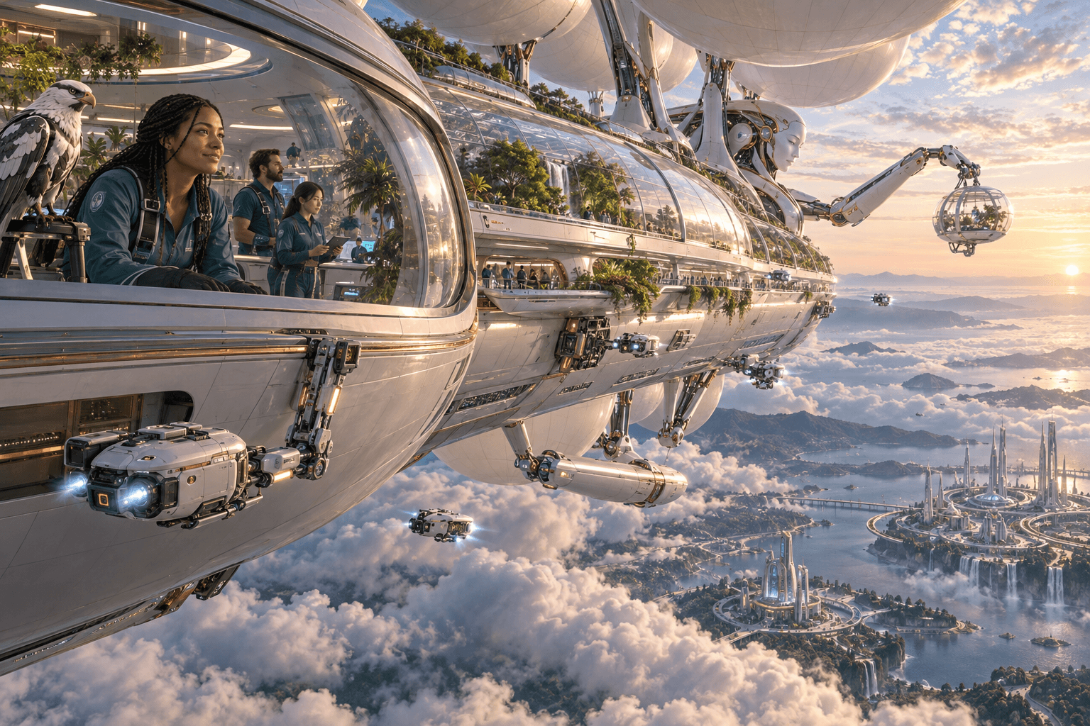Speculative Academy artwork: the biotopes above the clouds.
